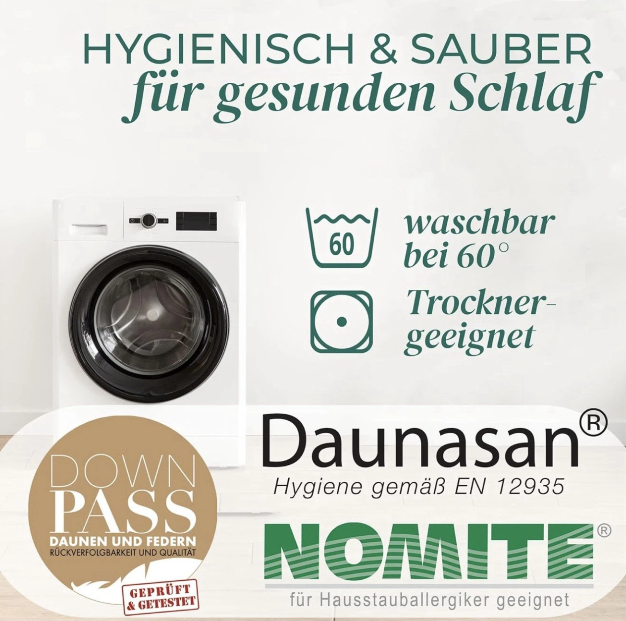 Made in Germany Daunenkissen 80x80 cm Daunenkissen für Top Hotel Qualität