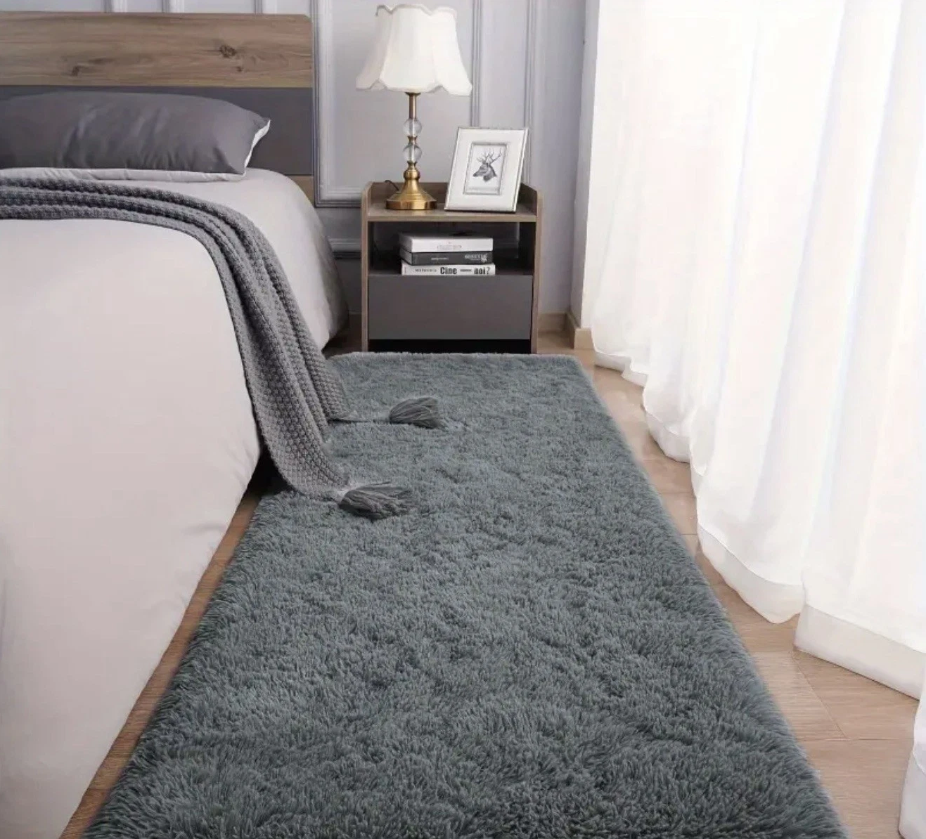 Weiche & flauschige Bodenmatte – Plüsch, rutschfest & waschbar für Zuhause